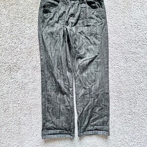 Vintage Rocawear RCWR Black Denim Jeans 38x32 Baggy Y2K Hip Hop